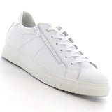 Alpine Swiss Dante Mens Leather Sneakers Made in Italy Low Top Minimalist Shoes – White
