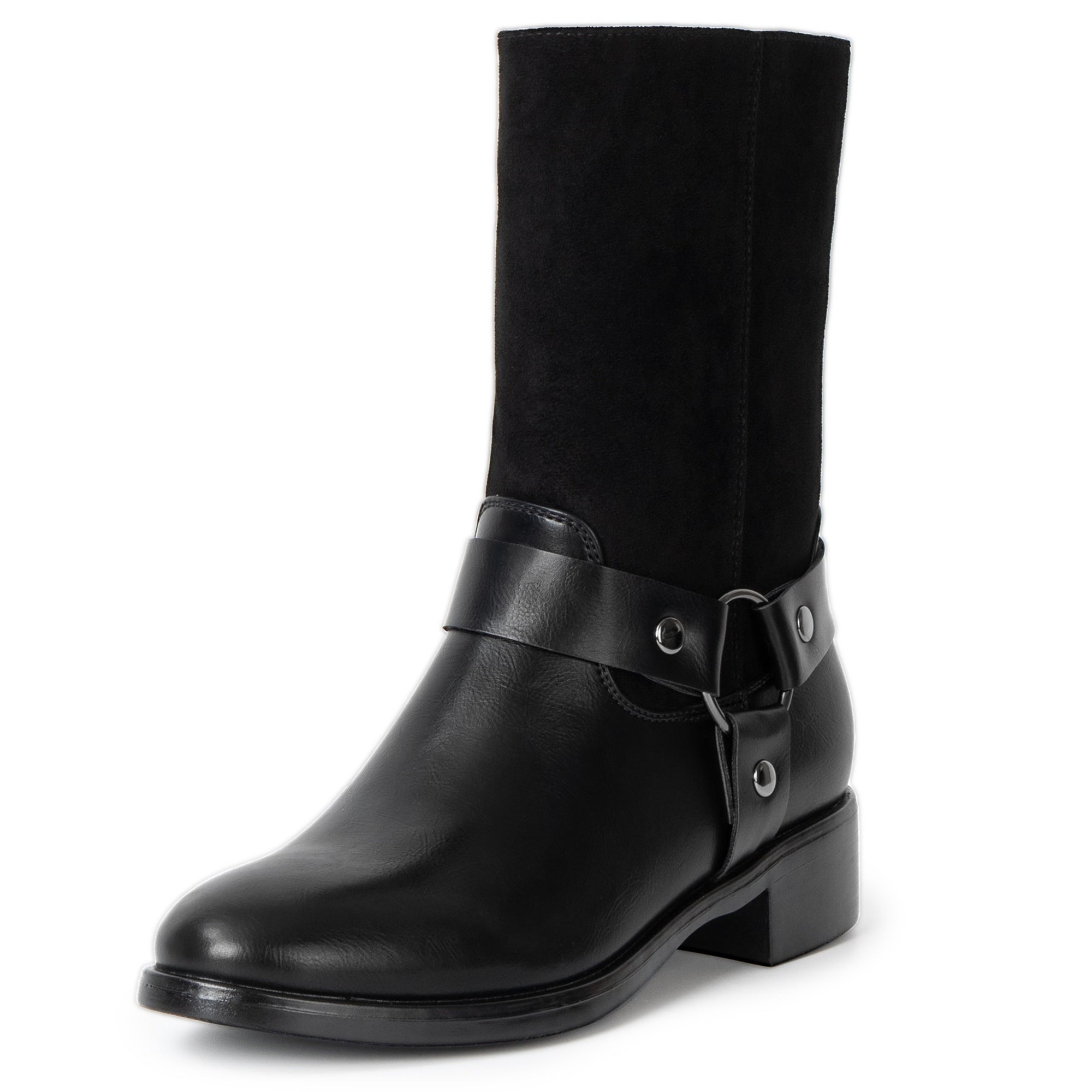 Alpine Swiss Daria Womens Moto Biker Boots Vegan Leather