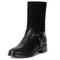Alpine Swiss Daria Womens Biker Moto Boots Faux Leather Mid Calf Motorcycle Boot – Black