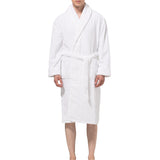 Alpine Swiss Mens Luxury Waffle Knit Cotton Bathrobe Shawl Collar Hotel Spa Robe – White