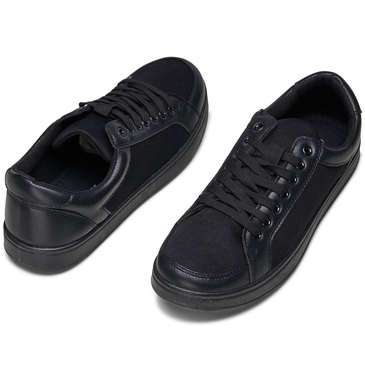 Alpine Swiss David Mens Fashion Sneakers Lace Up Low Top Retro Tennis Shoes – Black