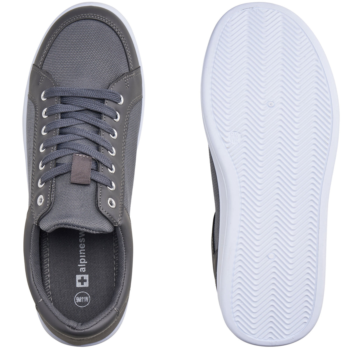 Alpine Swiss David Mens Fashion Sneakers Lace Up Low Top Retro Tennis Shoes – Gray