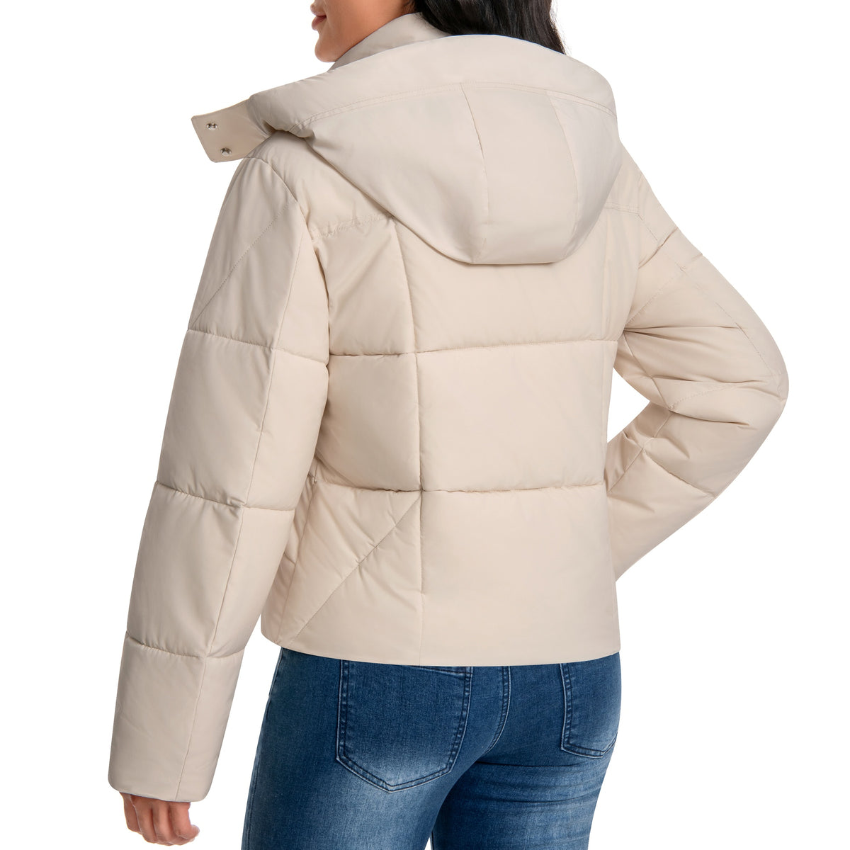 Debra jacket White - hood on