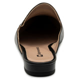 Alpine Swiss Diane Womens Leather Mules Pointed Toe Slip On Flats Comfort Loafer – Black Leather