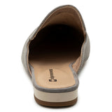 Alpine Swiss Diane Womens Leather Mules Pointed Toe Slip On Flats Comfort Loafer – Gray Suede