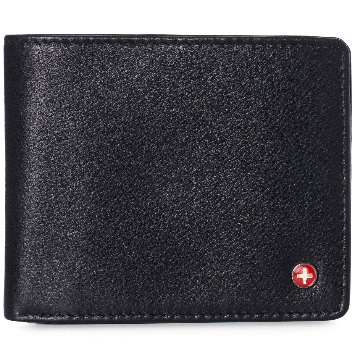 Alpine Swiss Mens Wallet for Men RFID Protected Leather Mens Wallet Spencer Bifold – Black