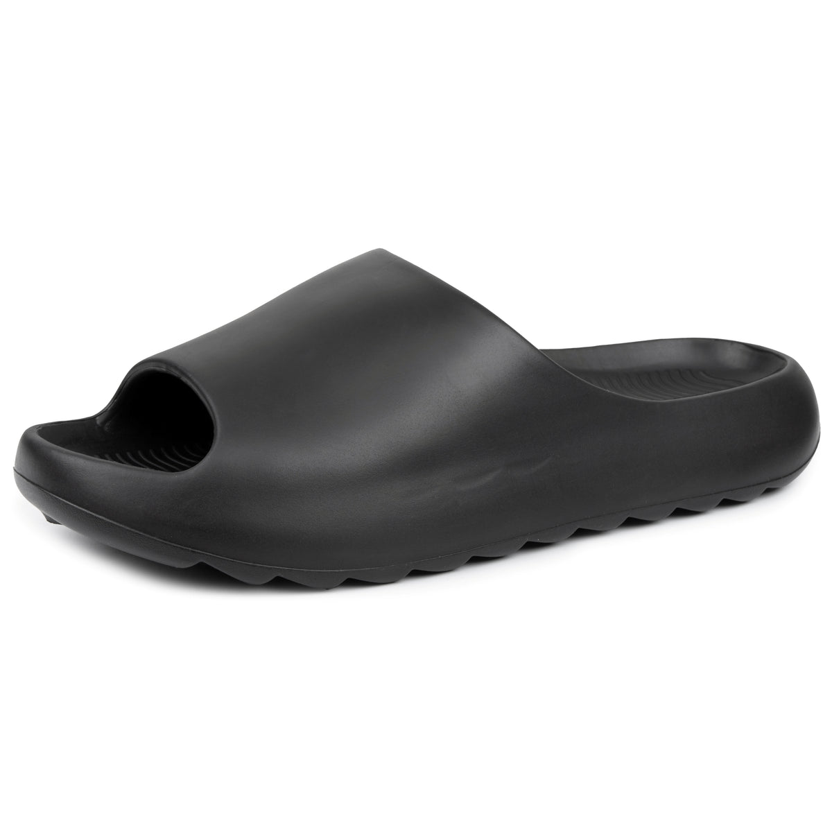 Alpine Swiss Edgar Men's Cloud Slides Ultra-Comfortable Arch Support Pillow Slippers – Black