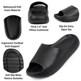 Alpine Swiss Edgar Men's Cloud Slides Ultra-Comfortable Arch Support Pillow Slippers – Black