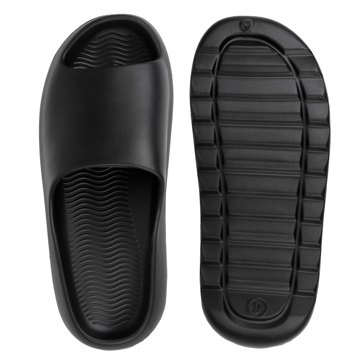 Alpine Swiss Edgar Men's Cloud Slides Ultra-Comfortable Arch Support Pillow Slippers – Black