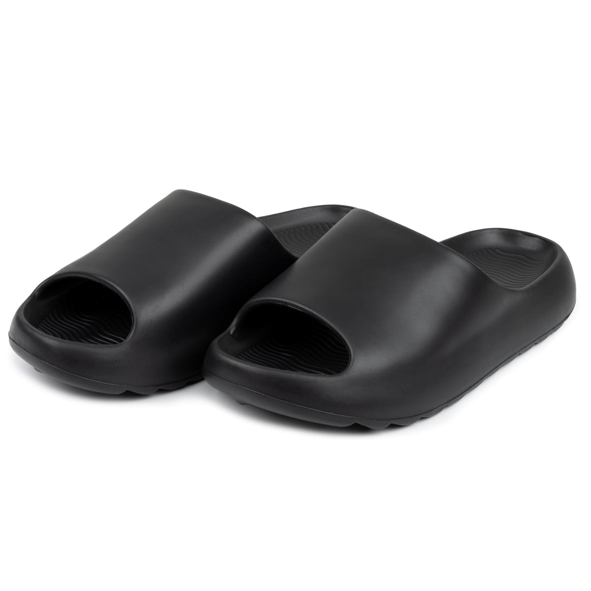 Alpine Swiss Edgar Men's Cloud Slides Ultra-Comfortable Arch Support Pillow Slippers – Black