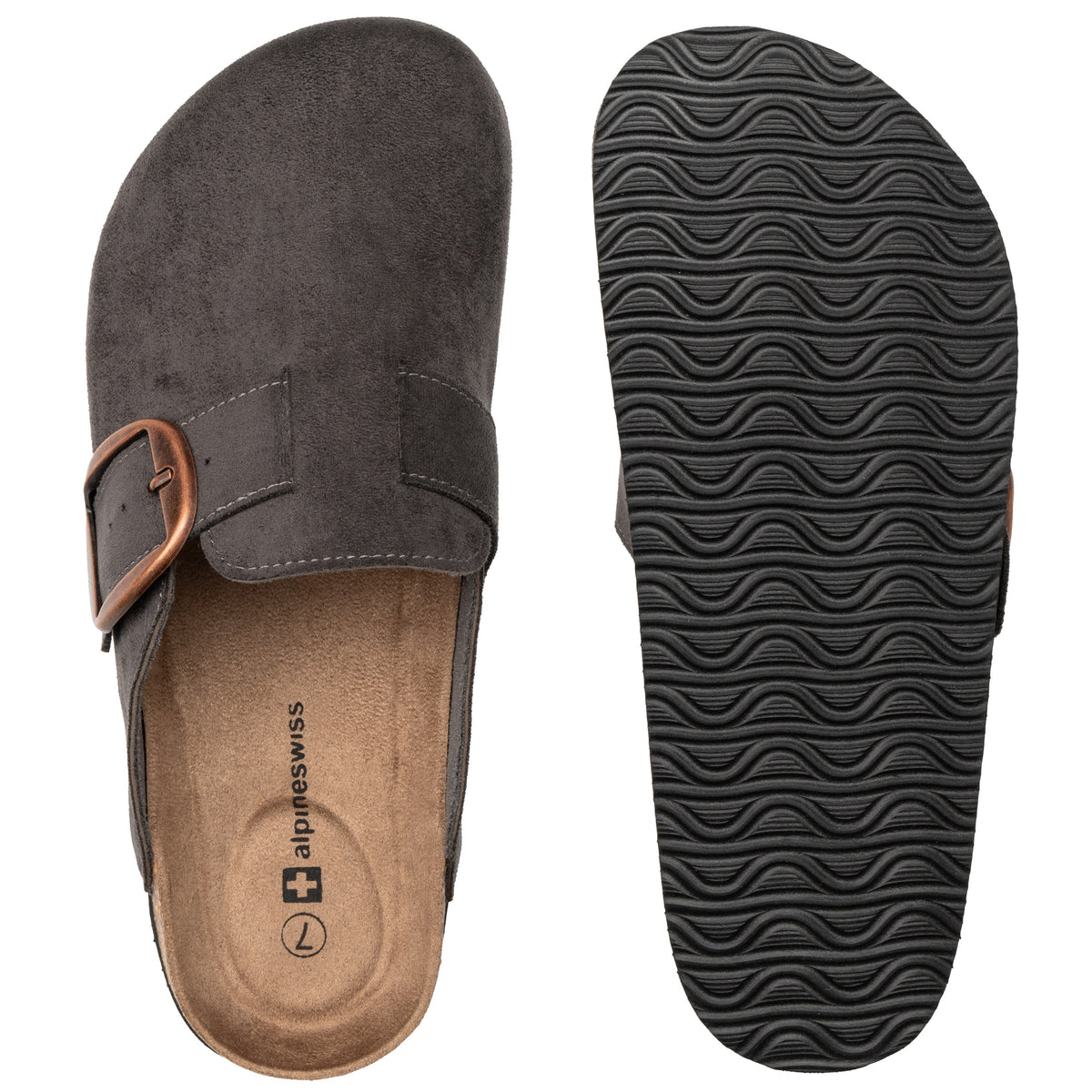 Alpine Swiss Edith Womens Clog Slip On Shoes – Gray