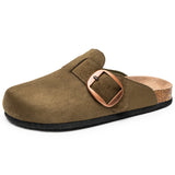 Alpine Swiss Edith Womens Clog Slip On Shoes – Olive