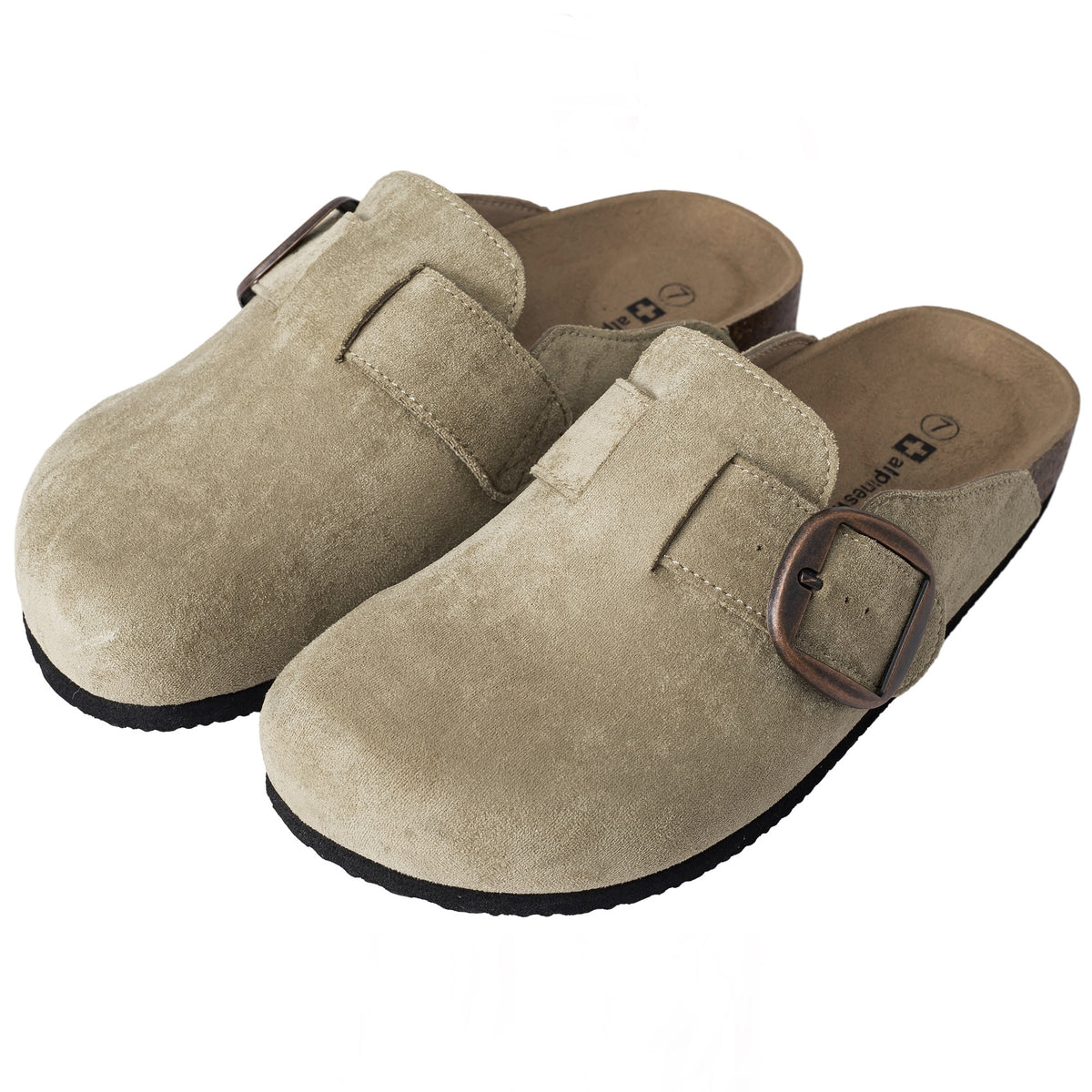 Alpine Swiss Edith Womens Clog Slip On Shoes – Taupe