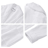 Alpine Swiss Womens Luxury Waffle Knit Cotton Bathrobe Shawl Collar Spa Robe – White