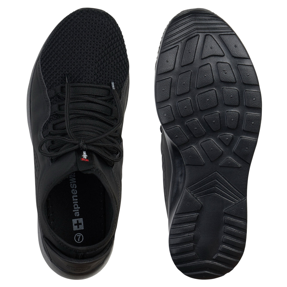 Alpine Swiss Mens Fashion Sneakers Lightweight Knit Top Elastic Sock Tennis Shoe – Black