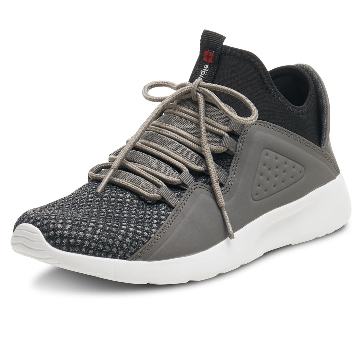 Alpine Swiss Mens Fashion Sneakers Lightweight Knit Top Elastic Sock Tennis Shoe – Gray