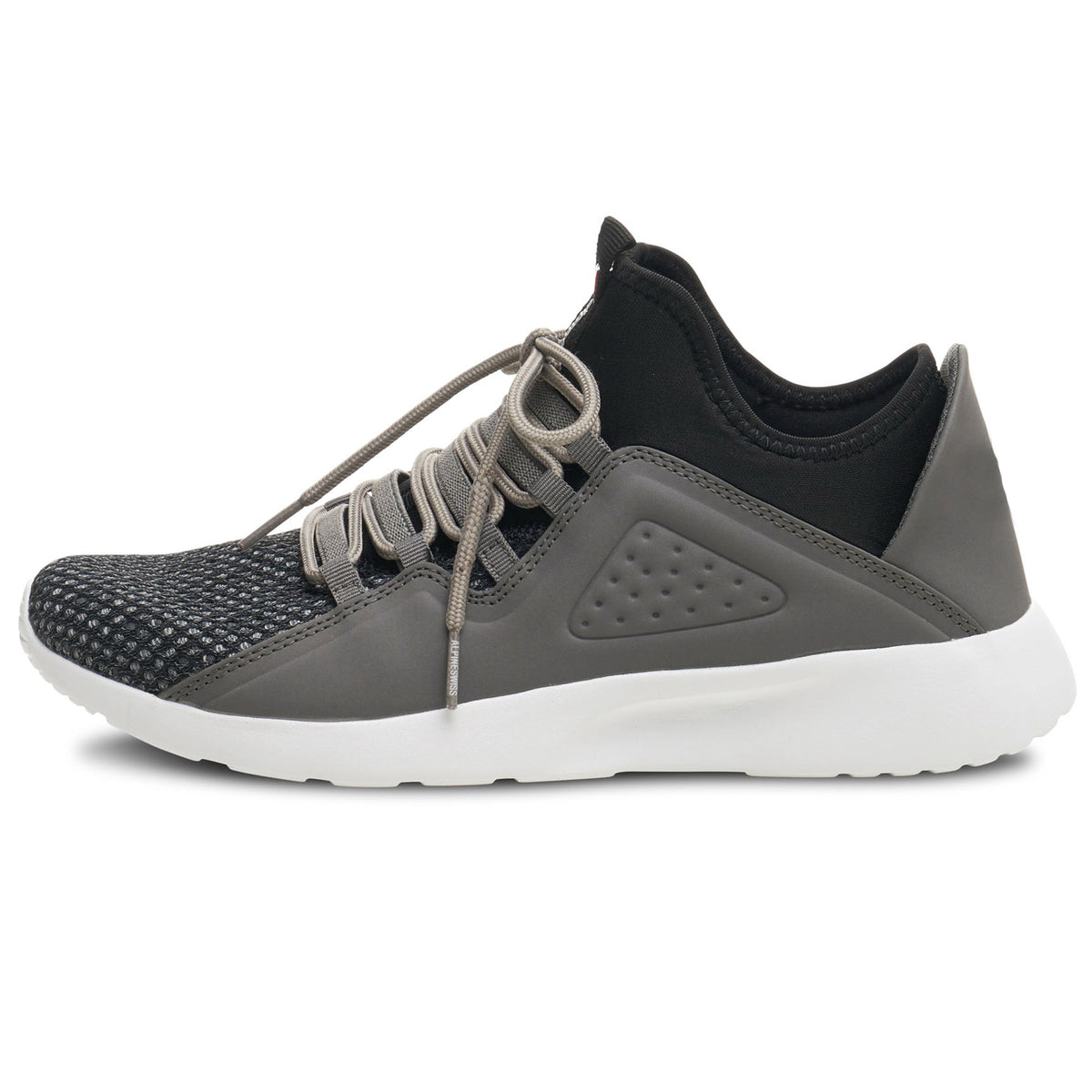 Alpine Swiss Mens Fashion Sneakers Lightweight Knit Top Elastic Sock Tennis Shoe – Gray