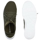 Alpine Swiss Mens Fashion Sneakers Lightweight Knit Top Elastic Sock Tennis Shoe – Olive