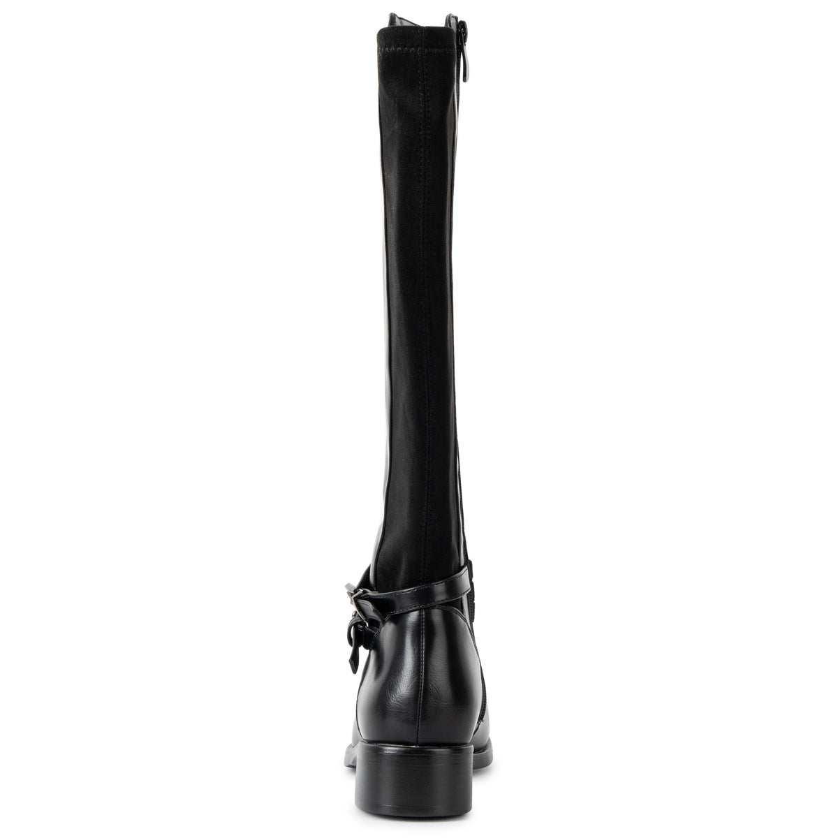 Alpine Swiss Erica Womens Knee High Riding Boots Stretch Calf Round Toe Boots – Black