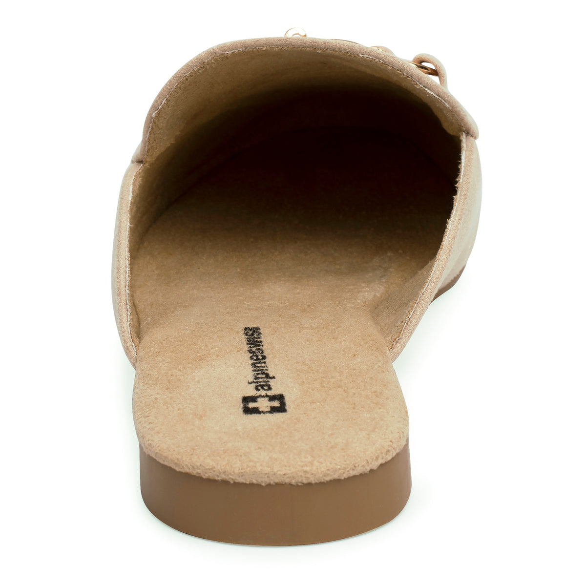 Alpine Swiss Erin Womens Flat Mules Loafers Round Toe Blackless Slide on Shoes – Microsuede Beige
