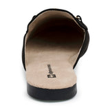 Alpine Swiss Erin Womens Flat Mules Loafers Round Toe Blackless Slide on Shoes – Microsuede Black