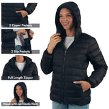 Alpine Swiss Eva Women’s Hooded Puffer Jacket – Black