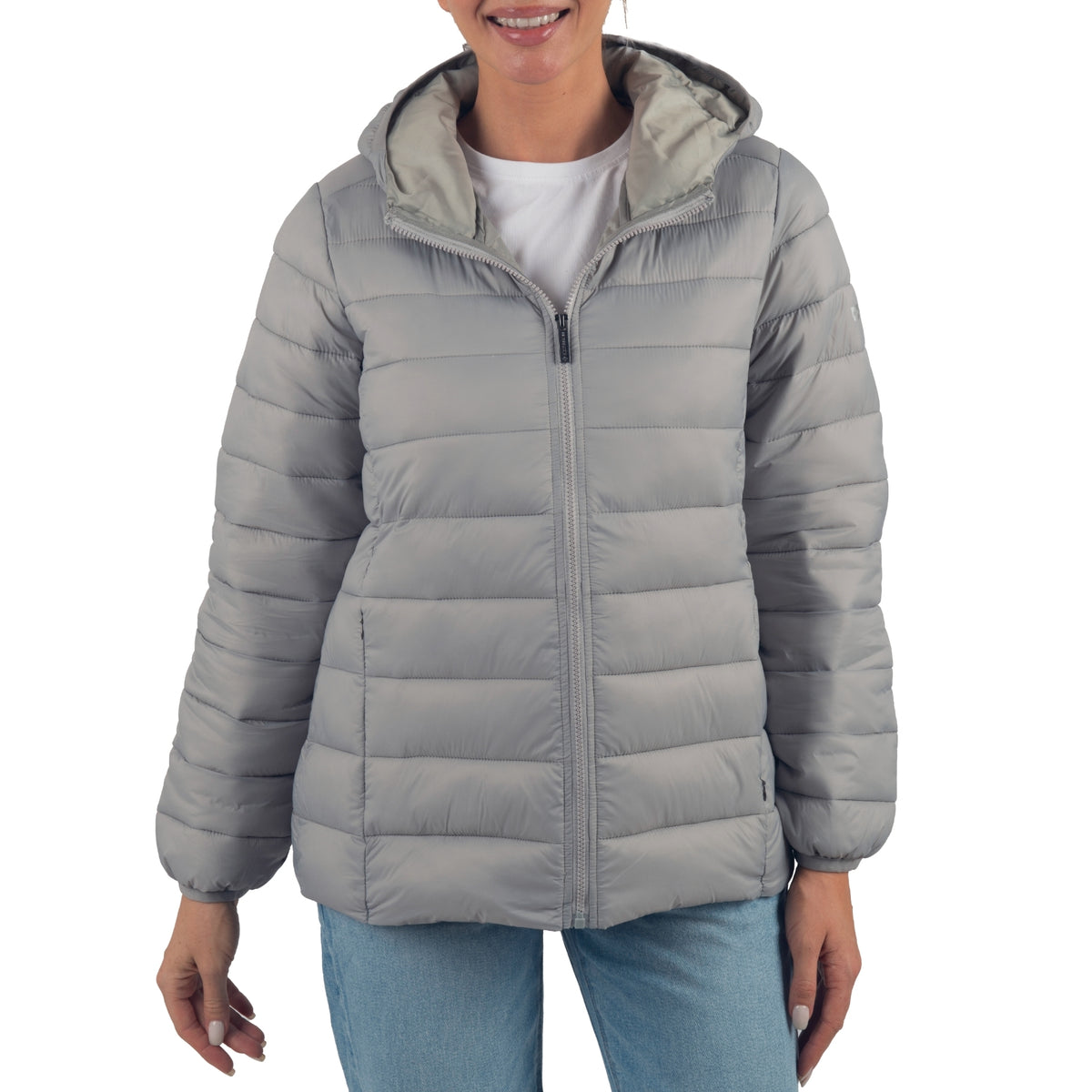 Alpine Swiss Eva Women’s Hooded Puffer Jacket – Gray