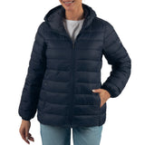 Alpine Swiss Eva Women’s Hooded Puffer Jacket – Navy