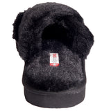 Alpine Swiss Women Fuzzy Fluffy Faux Fur Slippers Memory Foam Indoor House Shoes – Black