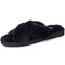 Alpine Swiss Women Fuzzy Fluffy Faux Fur Slippers Memory Foam Indoor House Shoes – Black