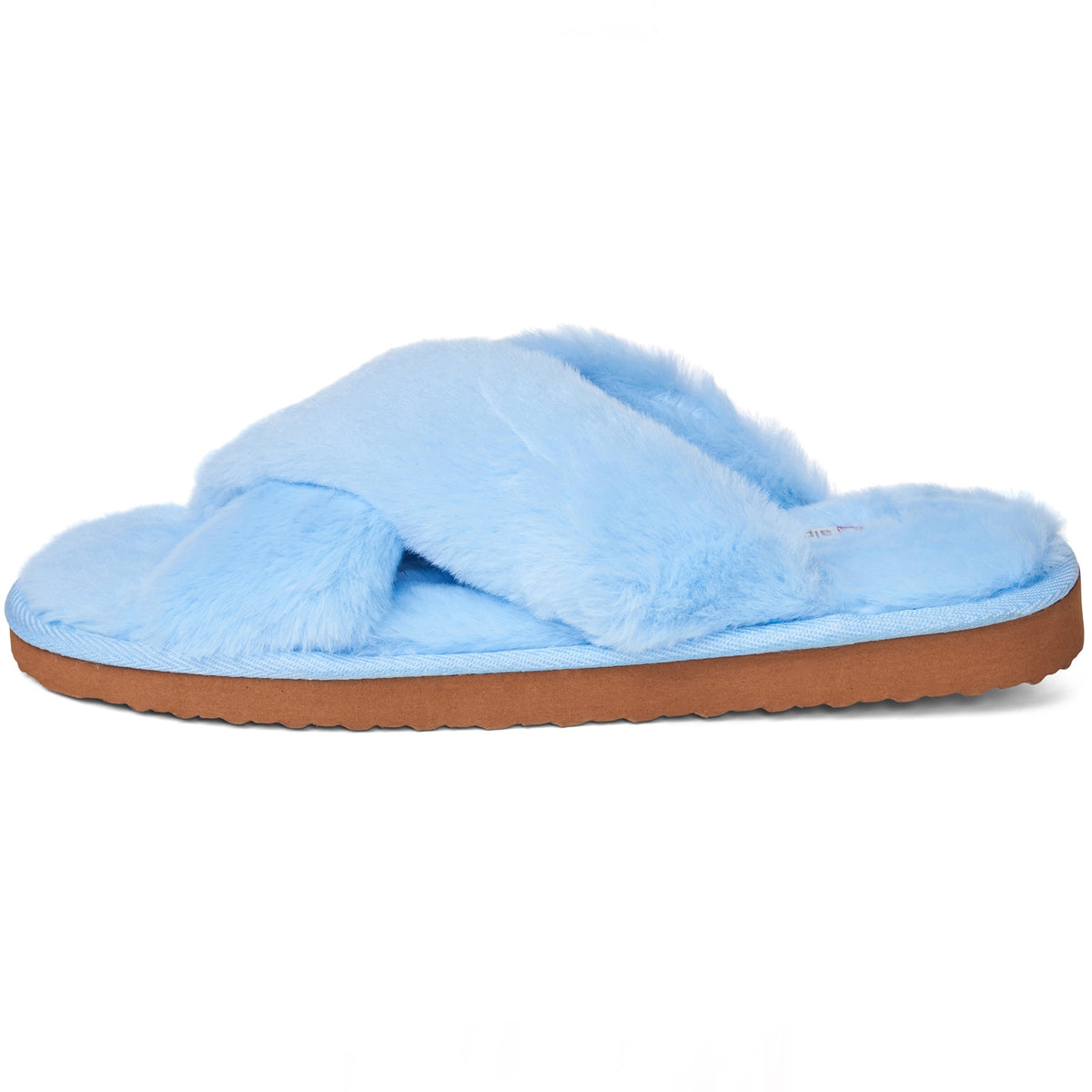 Alpine Swiss Women Fuzzy Fluffy Faux Fur Slippers Memory Foam Indoor House Shoes – Blue