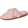 Alpine Swiss Women Fuzzy Fluffy Faux Fur Slippers Memory Foam Indoor House Shoes – Peach