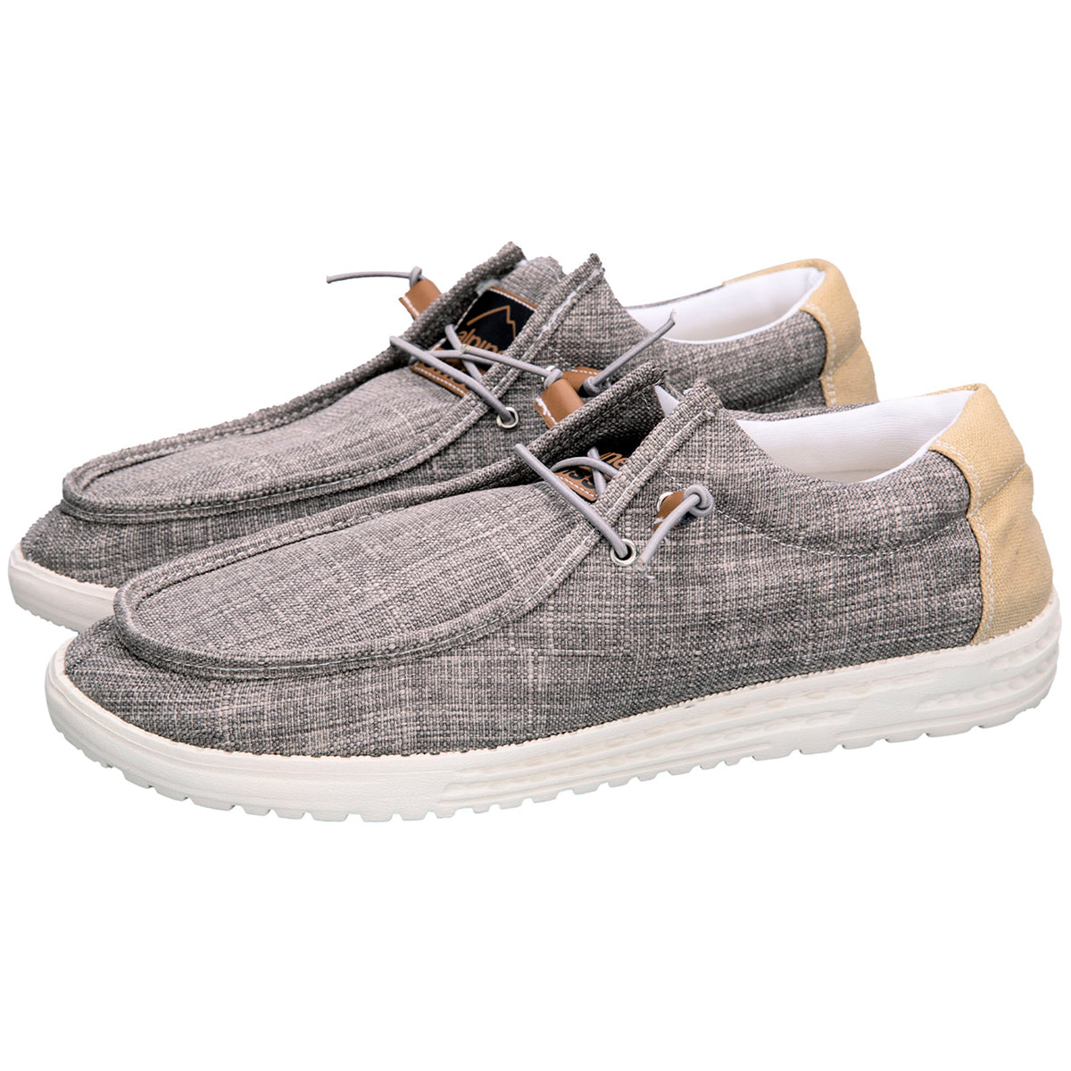 Alpine Swiss Flynn Mens Boat Shoes Lightweight Slip-On Loafers Moc Toe Sailing Deck – Khaki