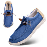 Alpine Swiss Flynn Mens Boat Shoes Lightweight Slip-On Loafers Moc Toe Sailing Deck – Light Blue
