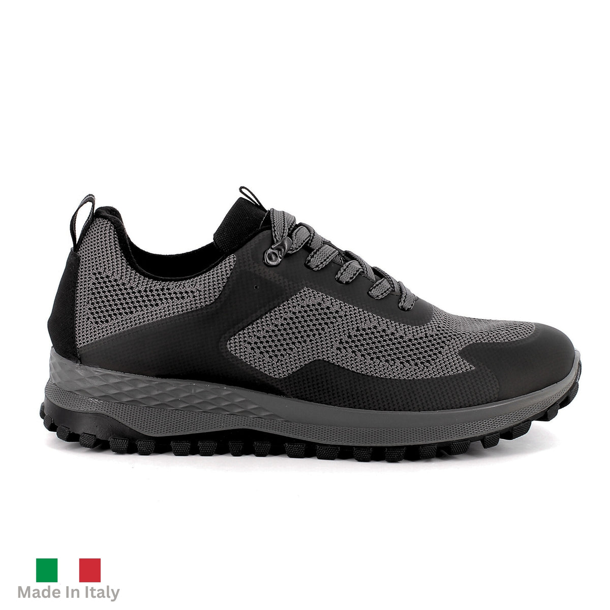 Alpine Swiss Mens Trail Hiking Sneaker Waterproof Made in Italy Athletic Shoes – Black Gray