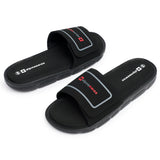 Alpine Swiss Gabe Cloud Slide Sandals For Men Shock-Absorbing Foam Insole With Arch – Black