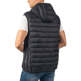 Alpine Swiss Gage Mens Hooded Puffer Vest Down Alternative Packable Vest Jacket – Black