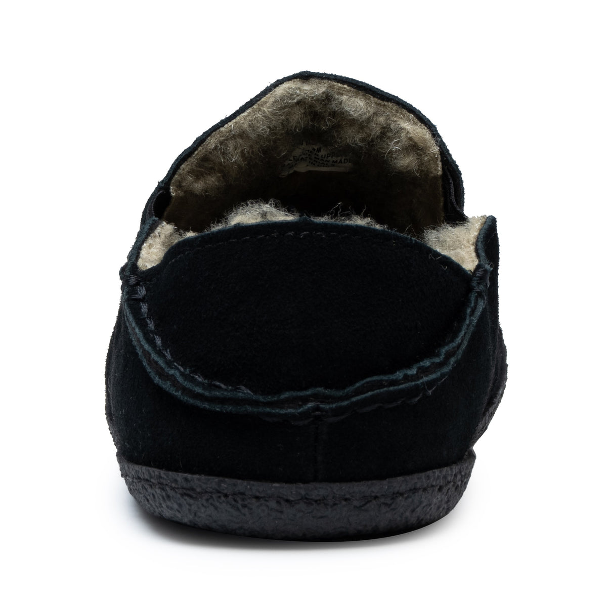 Alpine Swiss Gary Mens Genuine Suede Moccasin Slippers Sherpa Slip On Shoes – Black