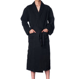 Alpine Swiss Mens Cotton Blend Shawl Robe Lightweight Kimono Knit Spa Bathrobe – Black