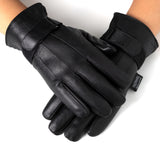 Alpine Swiss Mens Gloves Dressy Genuine Leather Warm Thermal Lined Wrist Strap – Black
