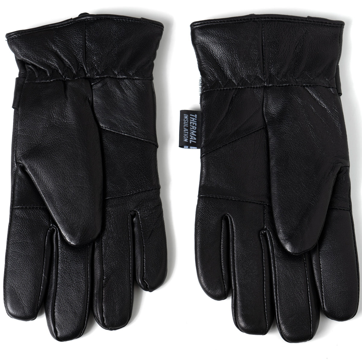 Alpine Swiss Mens Gloves Dressy Genuine Leather Warm Thermal Lined Wrist Strap – Black