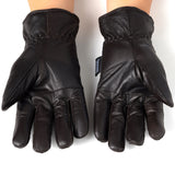 Alpine Swiss Mens Gloves Dressy Genuine Leather Warm Thermal Lined Wrist Strap – Brown