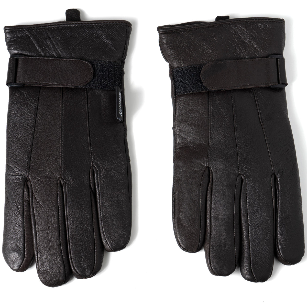 Alpine Swiss Mens Gloves Dressy Genuine Leather Warm Thermal Lined Wrist Strap – Brown