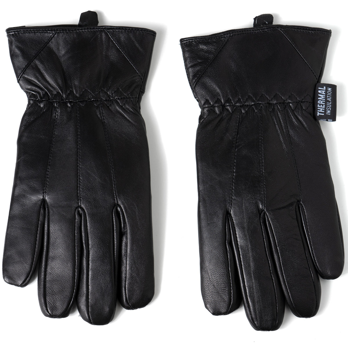Alpine Swiss Mens Touch Screen Gloves Leather Thermal Lined Phone Texting Gloves – Black