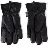 Alpine Swiss Mens Touch Screen Gloves Leather Thermal Lined Phone Texting Gloves – Black