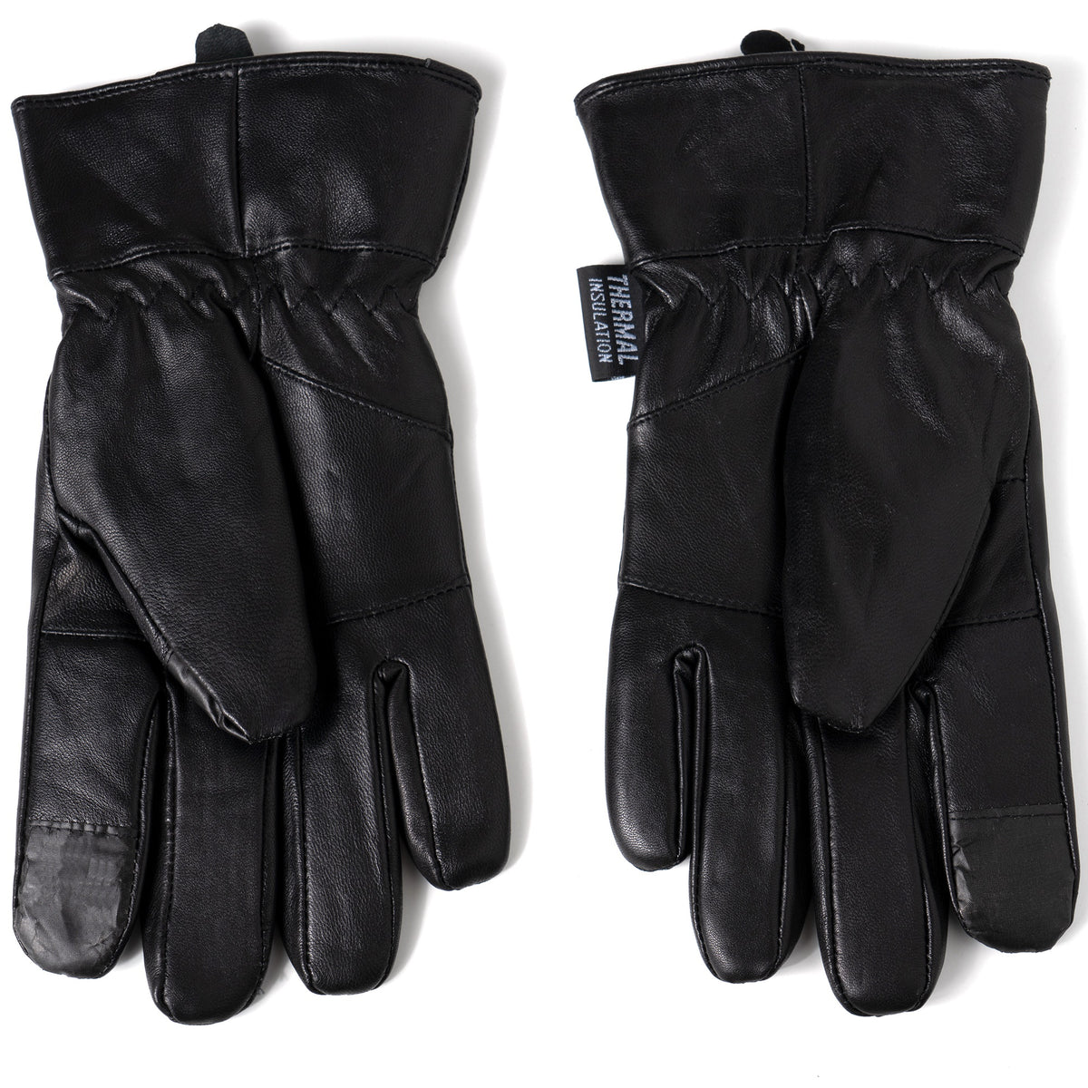 Alpine Swiss Mens Touch Screen Gloves Leather Thermal Lined Phone Texting Gloves – Black