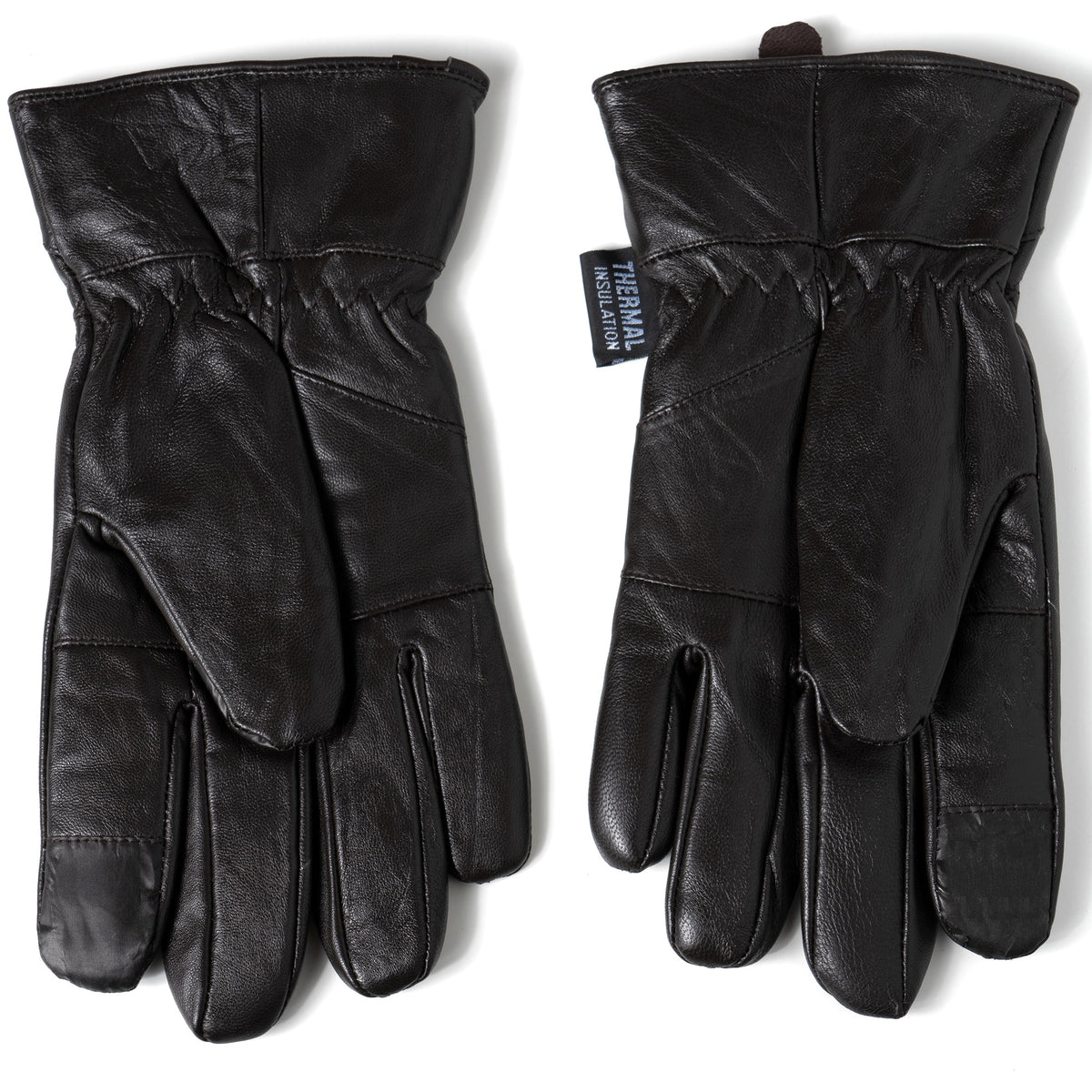 Alpine Swiss Mens Touch Screen Gloves Leather Thermal Lined Phone Texting Gloves – Brown