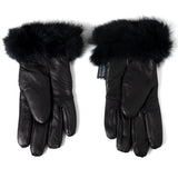 Alpine Swiss Womens Dressy Gloves Genuine Leather Thermal Lining Faux Fur Trim Cuff – Black