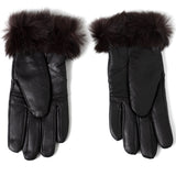 Alpine Swiss Womens Dressy Gloves Genuine Leather Thermal Lining Faux Fur Trim Cuff – Brown