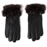 Alpine Swiss Womens Dressy Gloves Genuine Leather Thermal Lining Faux Fur Trim Cuff – Brown